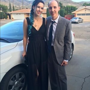 Formal plunge neckline gown